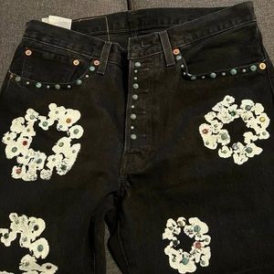 Denim Tears Cotton Wreath Rhinestone Jeans